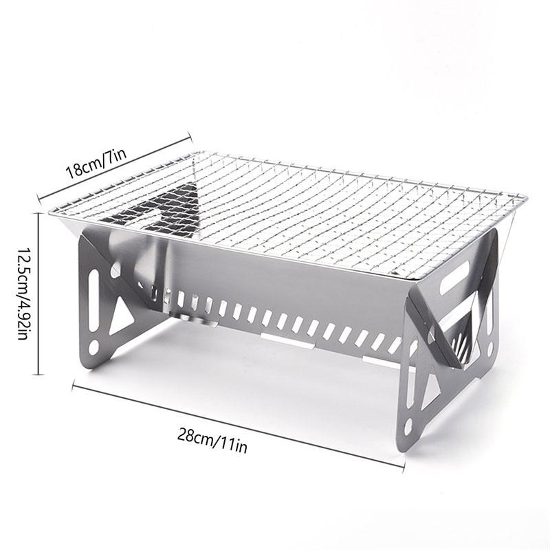 1PC Foldable Stainless Steel Outdoor Mini Oven Portable Foldable Carbon Stove Rafter Barbecue Grill