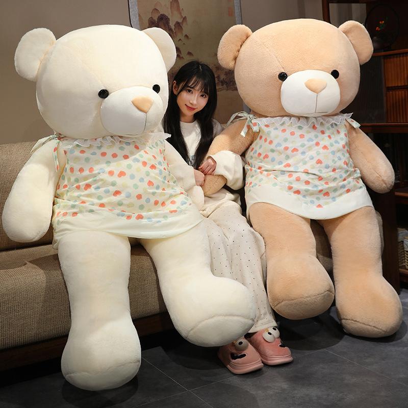 Large Clothed Teddy Bear Doll Plush Pink Hug Bear Big Bear Doll Girl Soothing Ragdoll