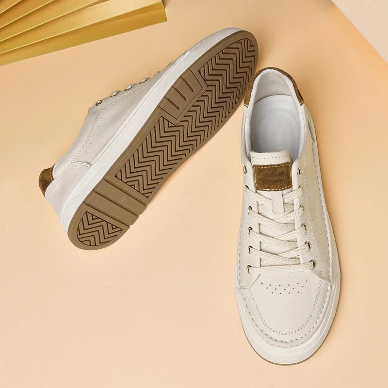 Fashion Genuine Leather Casual Shoes Men Sneakers Men's Vulcanized Shoes New Trend Comfort Skateboard Footwear Non-Slip Men's Shoes