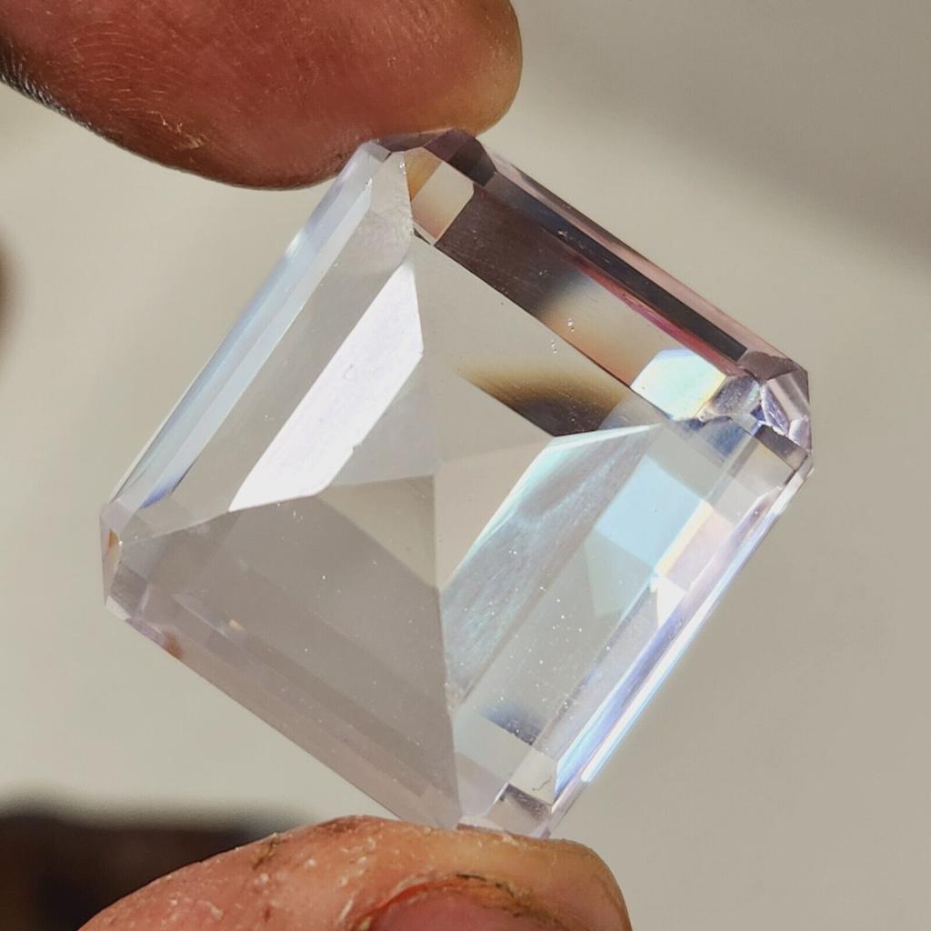 105.75 Cts Heated Ceylon Sapphire White Emerald Shape Loose Gemstone