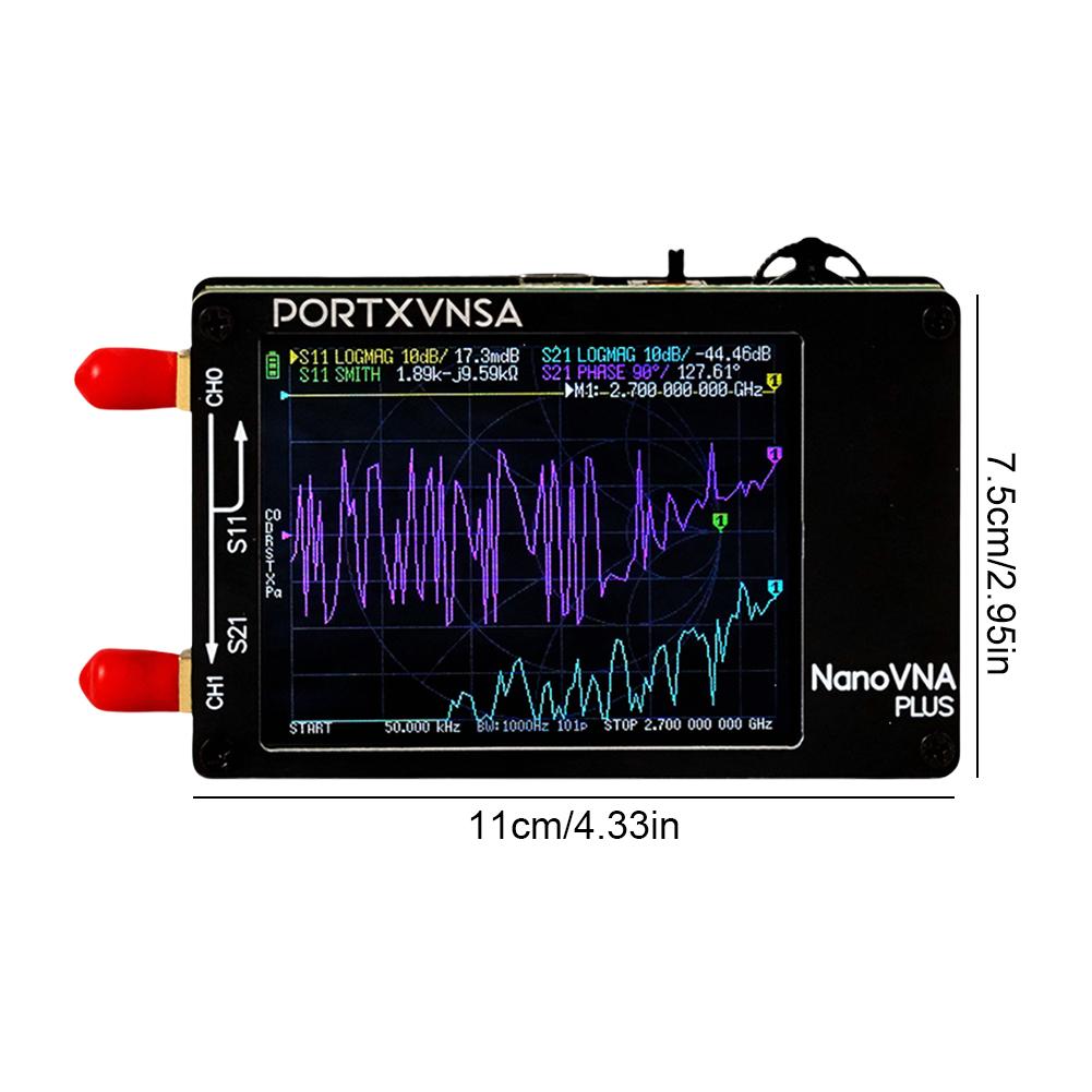 50Khz-2.7Ghz Vector Network Analyzer MF VHF UHF Nanovna Plus Antenna Analyzer Network Antenna Analyzer Measuring Reflection Tool