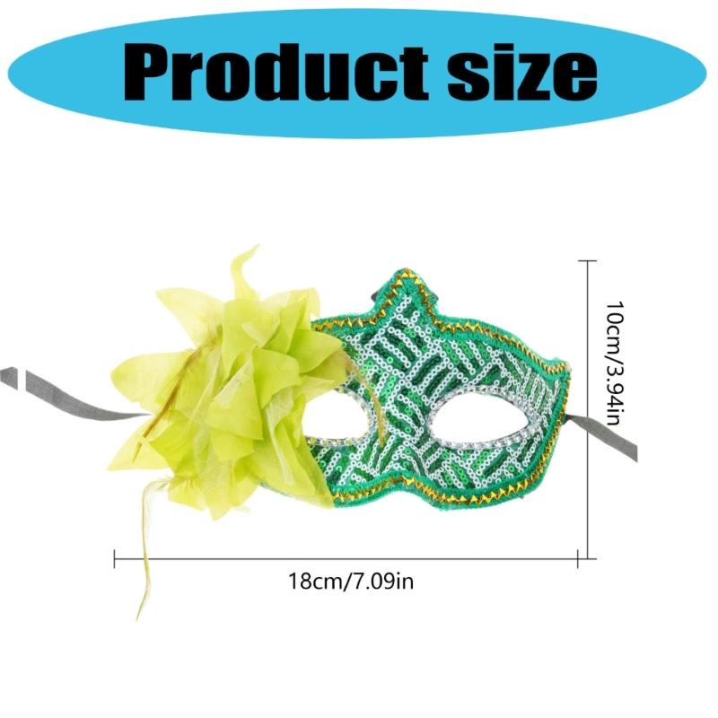 Masquerades Mask Mardi Gras Mask Venetians Mask Sequins Half Face Mask for Halloween Ball Cosplay Performances Props