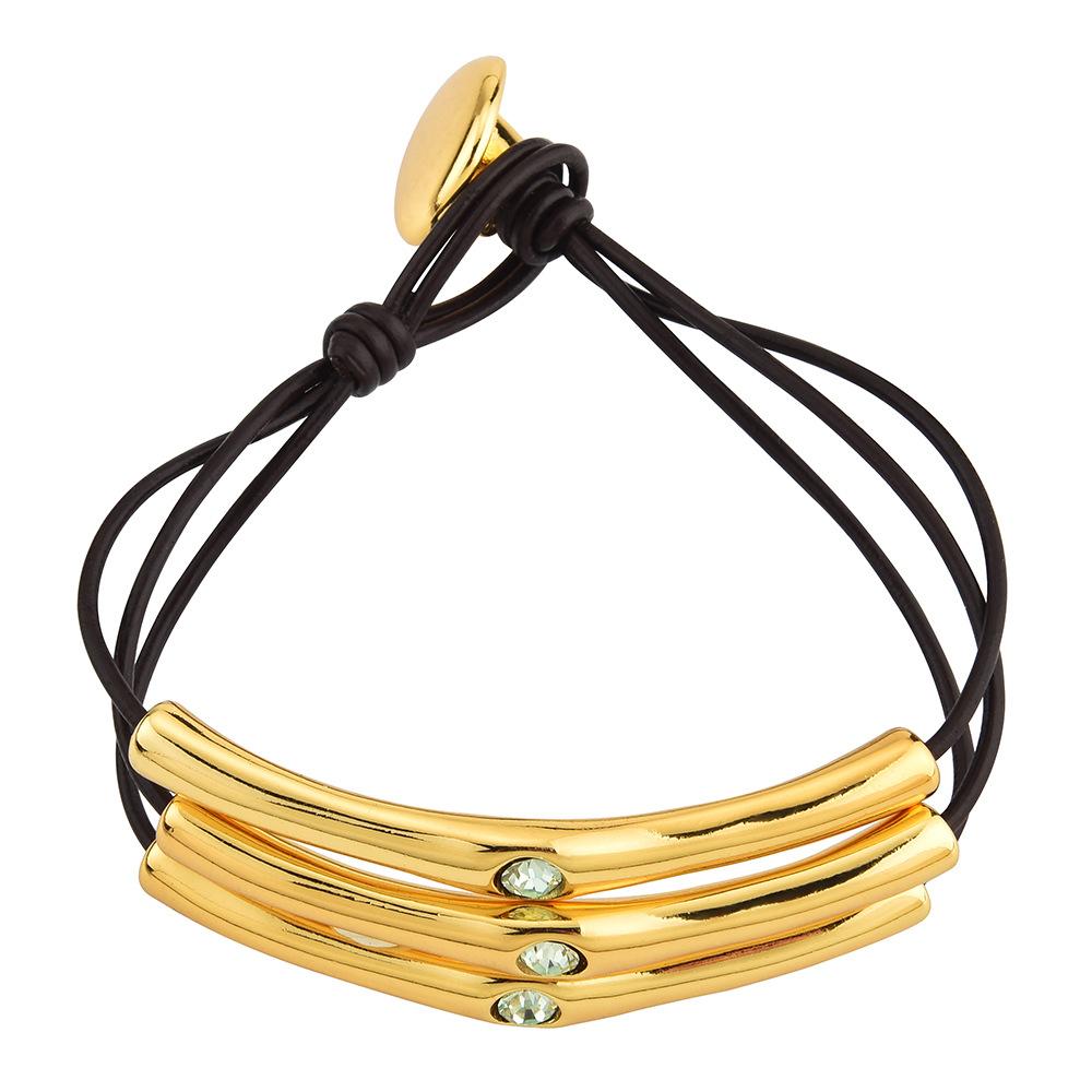 Spain Russian High-End Geometric Bamboo Joint Three-Layer Handmade Bracelet Handmade Bamboo Bracelet
