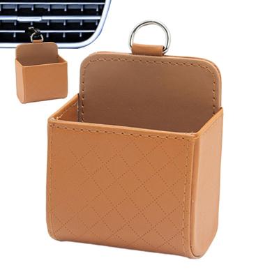 Car Vent Organizer Pouch | PU Leather Storage Bag for Car - Air Vent