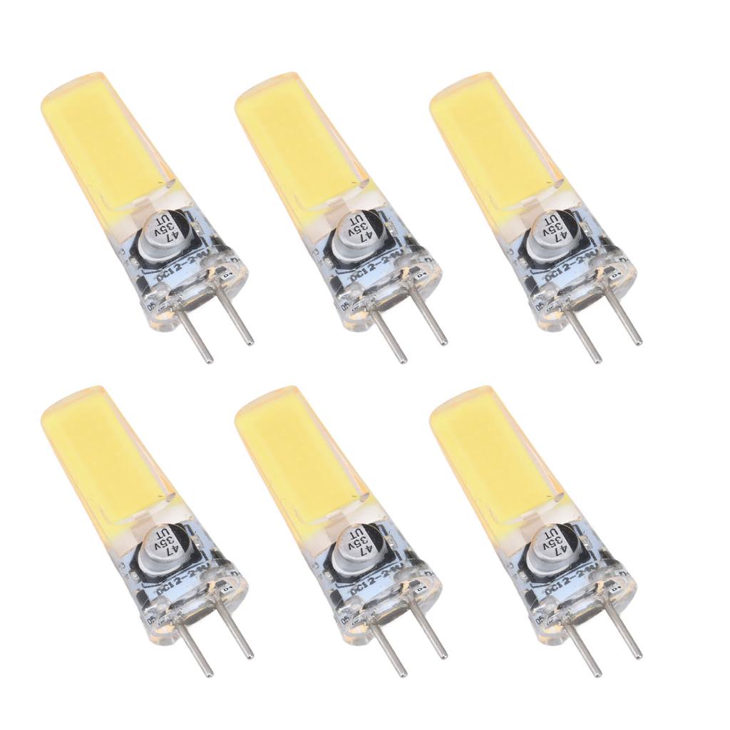 6PCS GY6.35 Bulb 5W COB Light Bulb 500lm Silicone Ceiling Lamp Bulb for Living Room