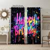 2 Pcs   Versatile Polyester Transparent Curtains for Home Decoration Vibrant Slime Graffiti for Use In Bedrooms and Living Rooms
