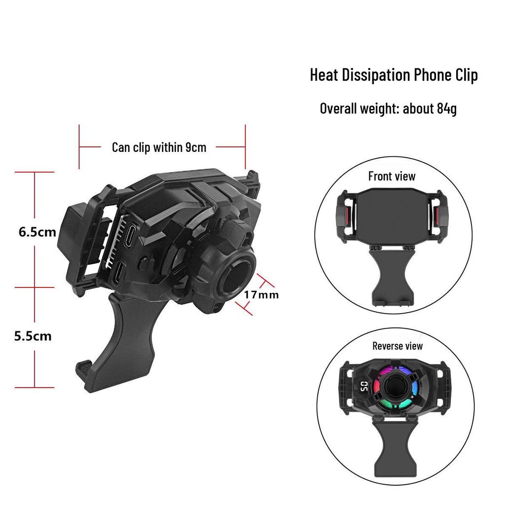 Portable Mobile Phone Cooling Stand with Silent Fan for Live Streaming and Gaming