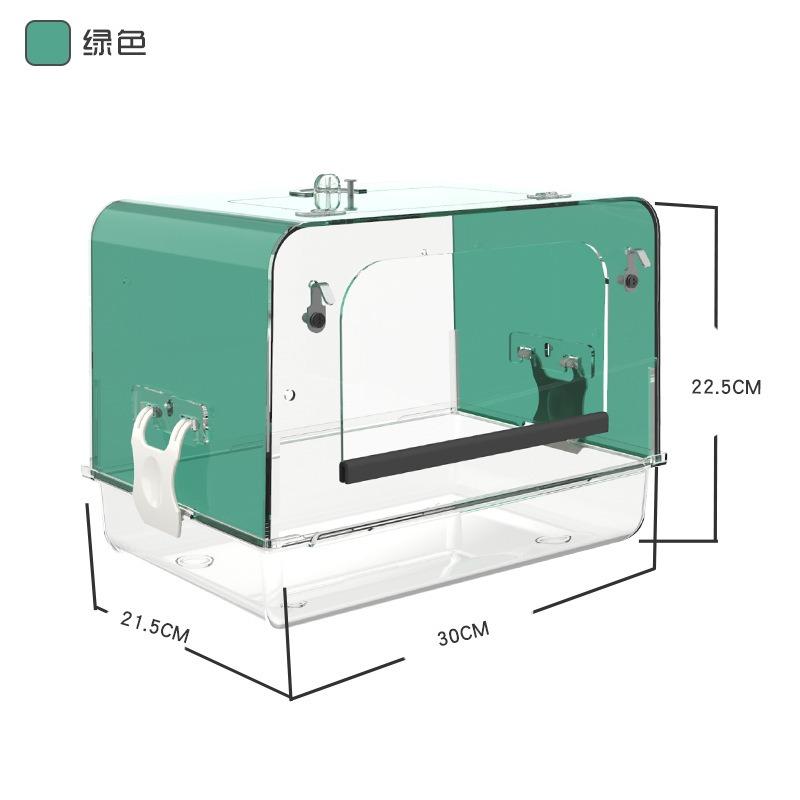 Acrylic Parrot Bathing Box Large Bird Bath for Cockatiel Budgie Small Medium Parakeets Bird Bathing Supplies