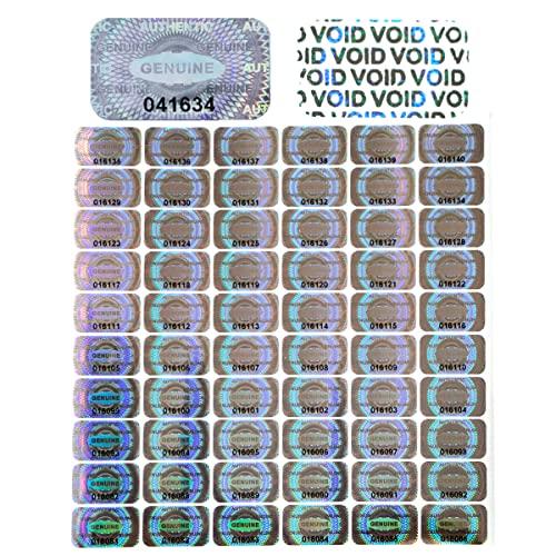 600 Holografische Veiligheidslabels 2,5 x 1,5 cm Manipulatiebestendige Zelfklevende Garantiezegels met Unieke Serienummers voor Productauthenticatie zilver