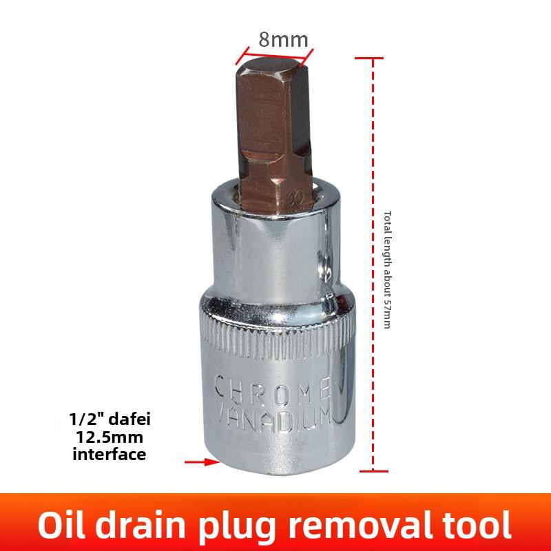 1pc Alloy Steel Oil Pan Drain Plug Tool - 8/10mm for Renault Peugeot L8T3 New Model (40/55/59mm Length)