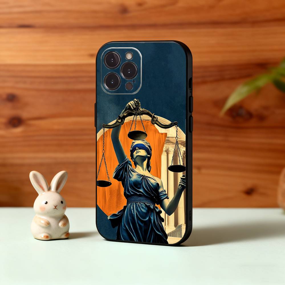 L-Law L-Lawyer J-Judge J-Justice Phone Case For iPhone17,16,15,14,13,12Plus,Pro Max,XS,5G Soft Silicone Black Cover