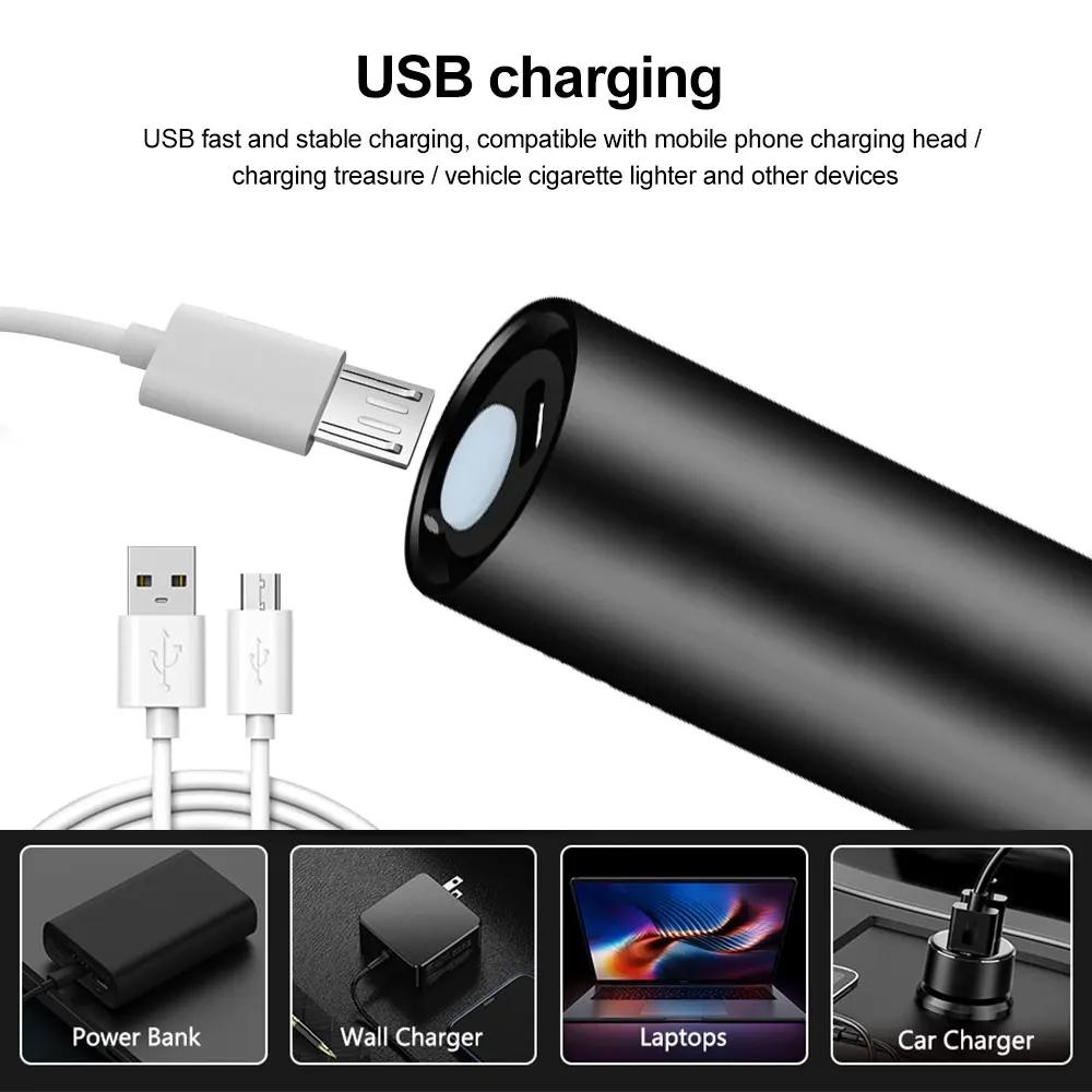 365nm Mini UV Flashlight Built-in Battery USB Rechargeable Waterproof Aluminum Alloy Torch Pet Bacterium Detection Ultraviolet