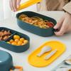 850 ml Bärbar Dubbelskikts Matlåda Mikrovågsugnsbar Bentolåda Med Bestick Förseglad Läckagesäker Matförvaringsbehållare