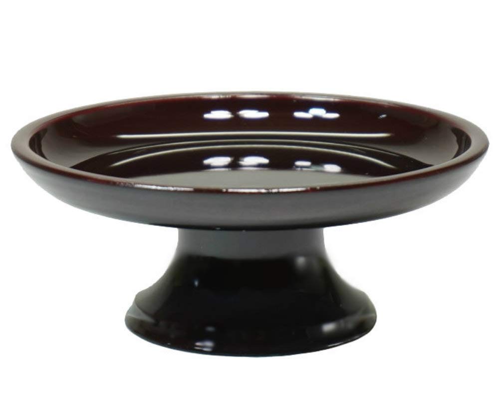 Round offering stand, 8.0 inches, made in Japan by Yamanaka Lacquerware. Compact, perfect for offerings, memorial services, and display. Modern