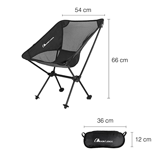MOON LENCE Outdoor Camping Chair with Anti-Sinking Feet Caps, Foldable, Ultra-Lightweight, Compact, Aluminum Alloy, Perfect for Hiking, Includes Stora