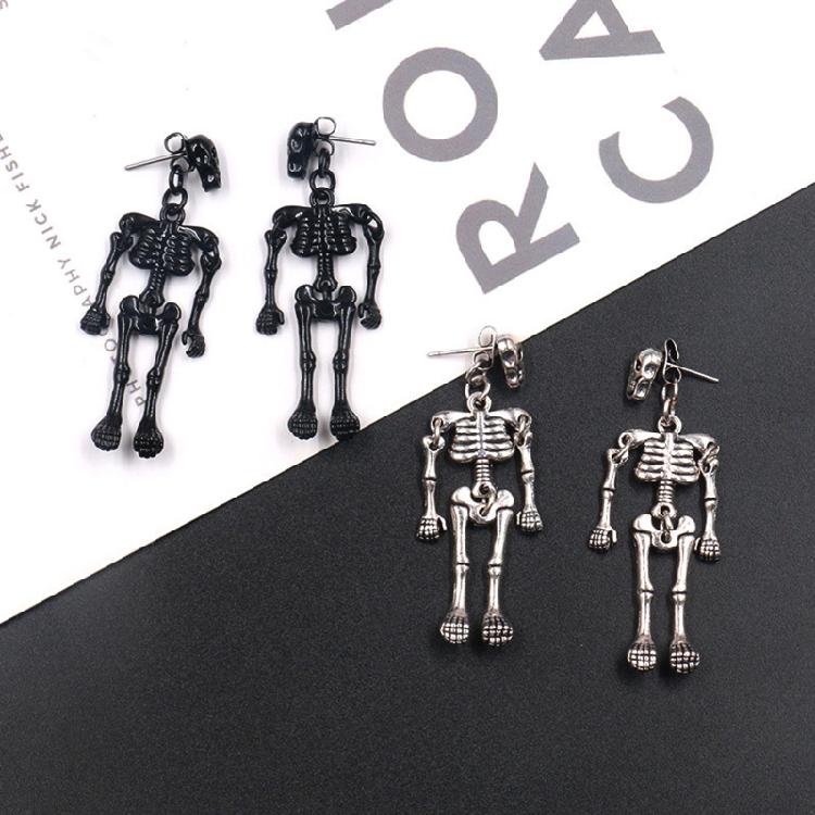 Skeleton Robot Earrings Punk Gothic Drop Dangle Earrings Halloween Jewelry Gifts