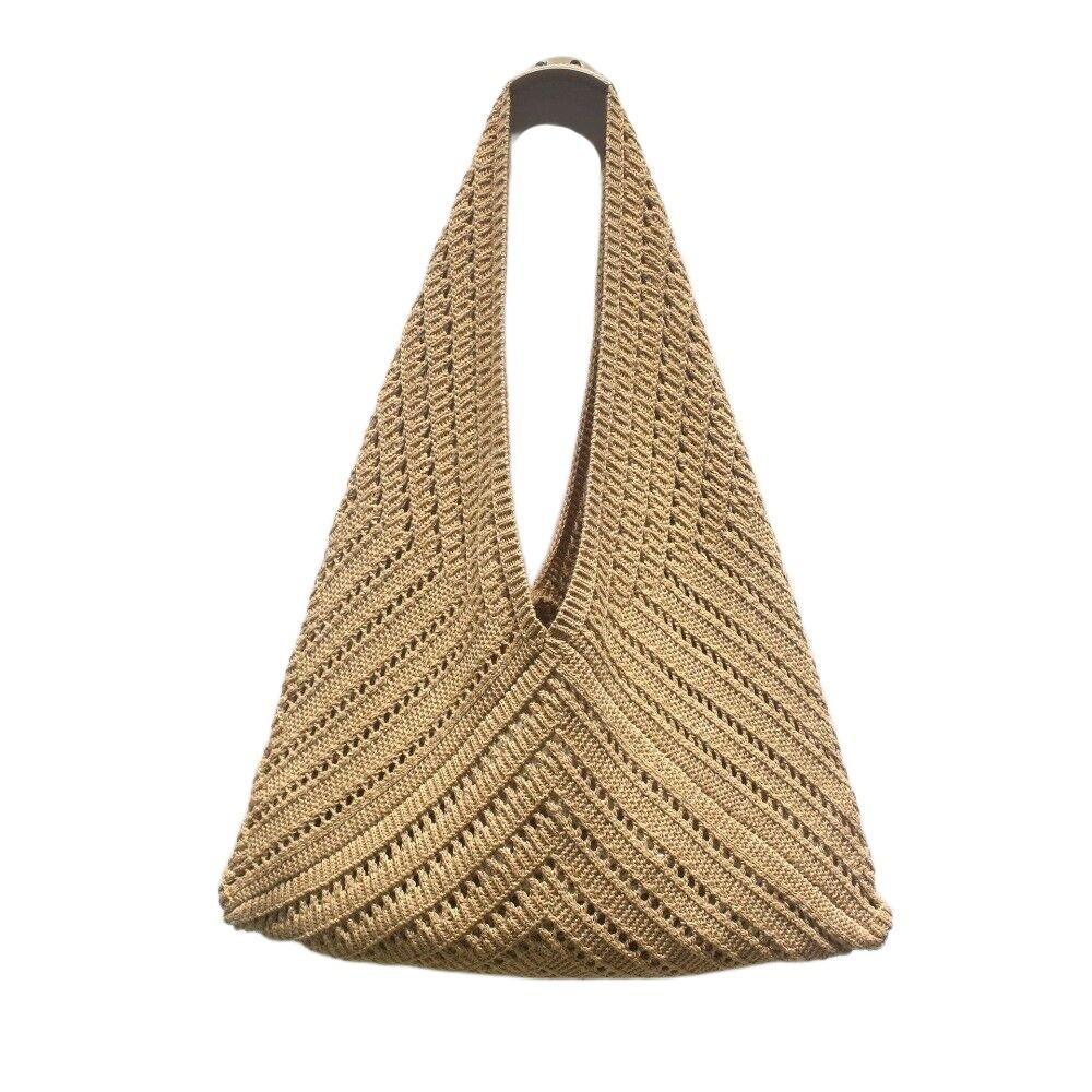 Fashion Polyester Crochet Shoulder Bags Large Capacity Handmade Tote Bag Vintage Hollow Out Handbag Girls