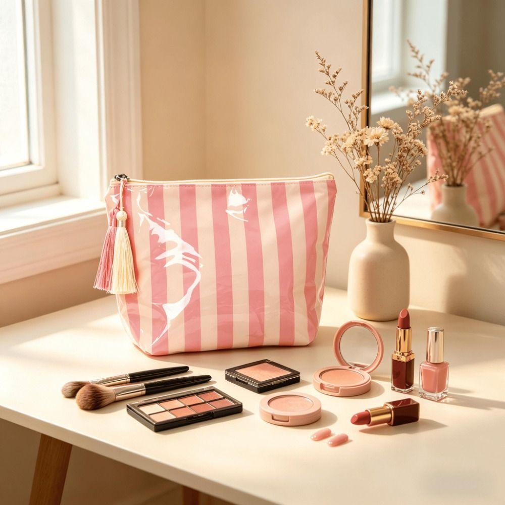 Glossy Toiletry Pouch PVC Makeup Organizer Multipurpose Storage Bag  Women
