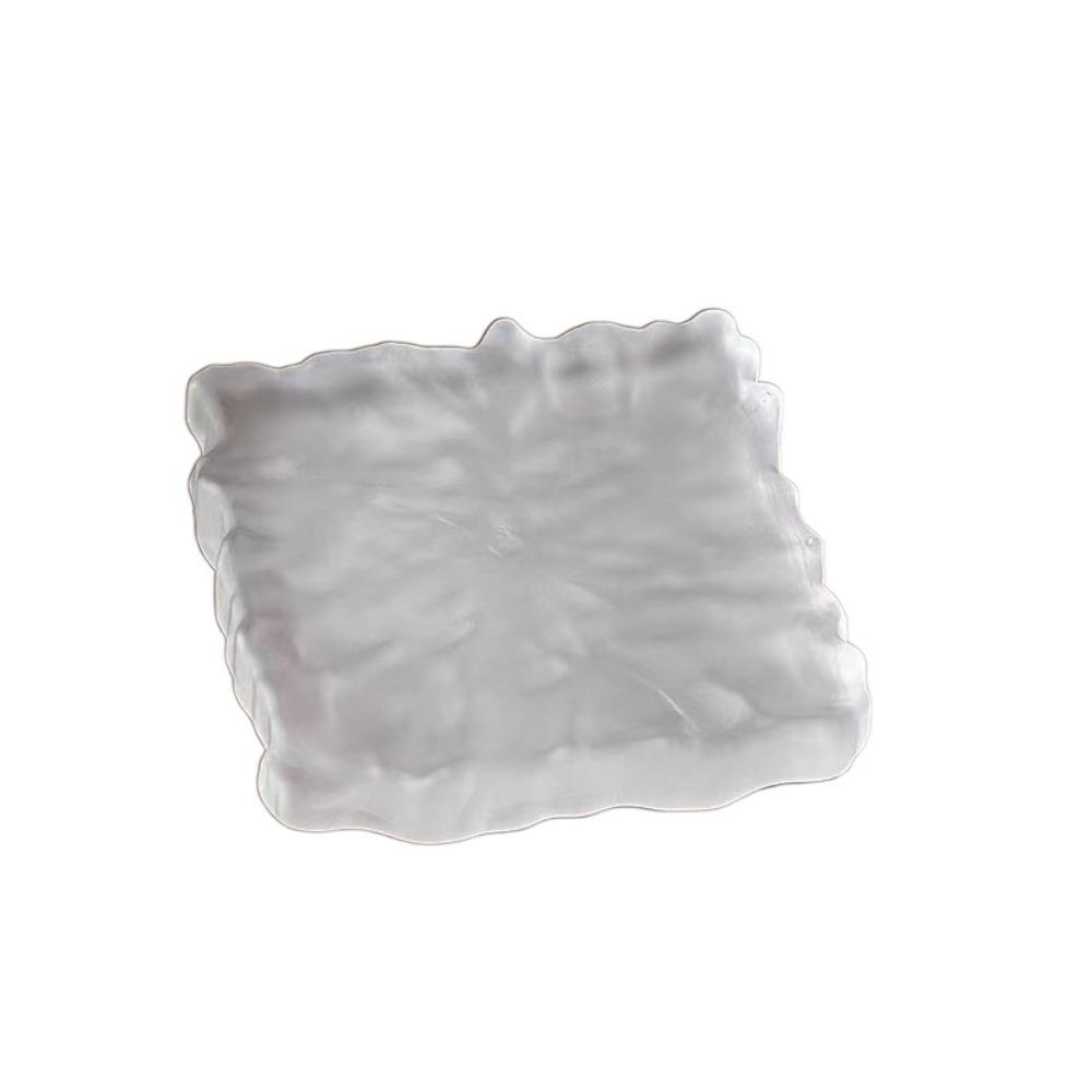 

Transparent Frosted Glass Plate Exquisite Snacks Plate Household Dessert Plate Kitchen Style D