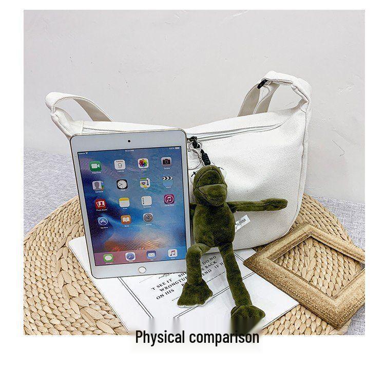 Módní unisex plátěná crossbody taška - Japonský hip hop styl