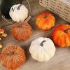 Halloween Party Decoration Ideas Small Velvet Pumpkin Thanksgiving Table Centerpiece, Soft Reusable Decor Items Stuffed for Fall Harvest Farmhouse