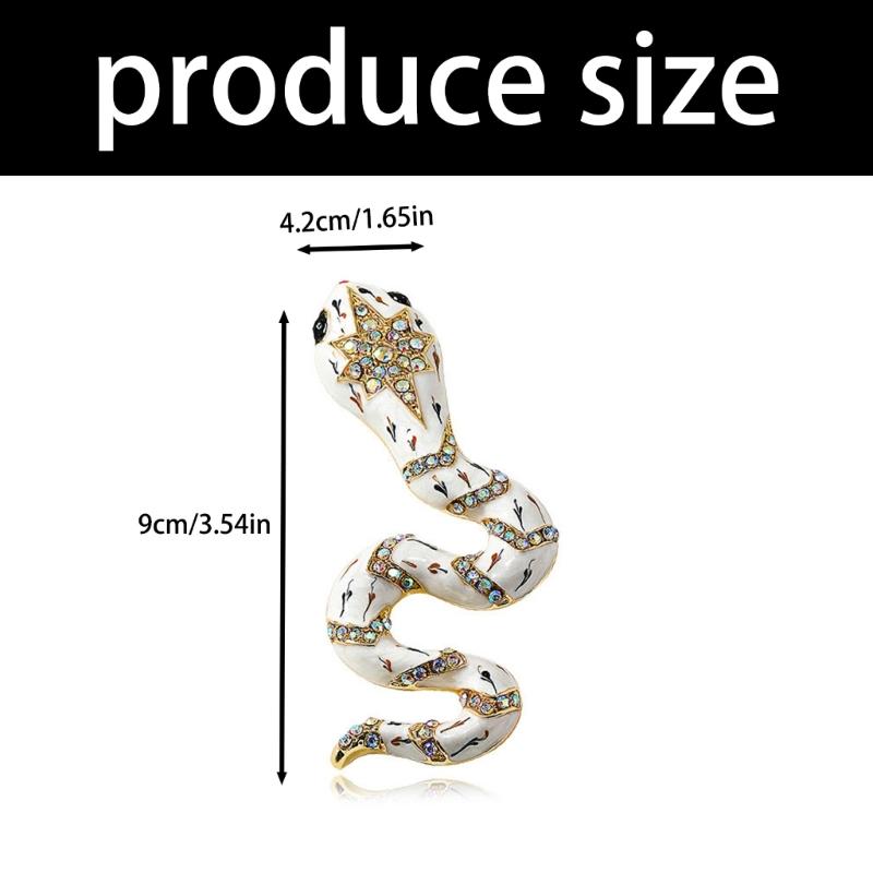 Unique Women Brooch Pin with Sparkling Rhinestones Unique Snake Brooch Alloy Texture for Multifuntional Outfit Styling