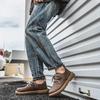 Men’s Retro Short Boots Shoes Fashion Casual Driving Shoes Black Brown Wide Head Shoes Plus Size