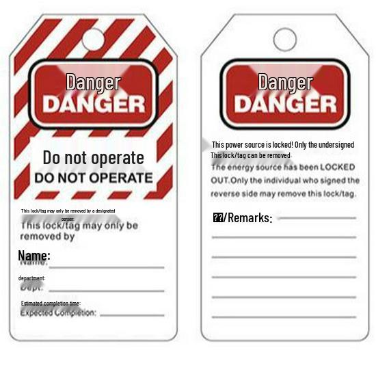 Customizable PVC LOTO Safety Tag for Lockout/Tagout Procedures