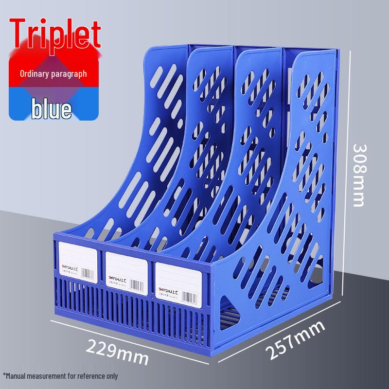 Three-Column Office File Rack: Multi-Layer Thickened Organizer for Study Supplies and Archive Folders