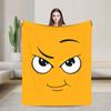 Cartoon Face Meme With Eyes And Eyebrows Blankets Quality Warm Throw Blanket Winter Travel Office Home Decor Funny Bedspread