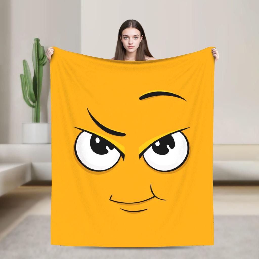 Warm Cozy Throw Blanket Plane Travel An Angry Face And Eyes Funny Meme Blankets Flannel Bedspread For Bedroom Sofa Bed Cover