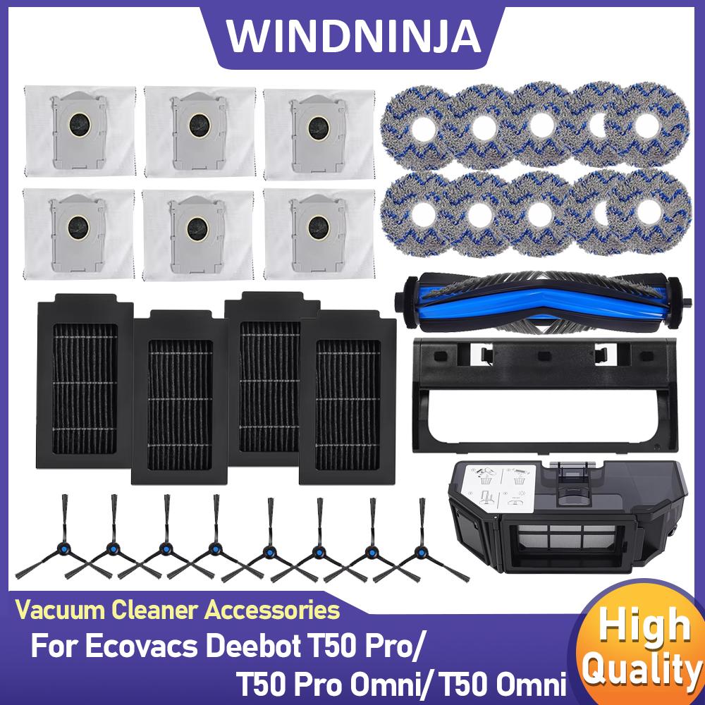 Mop Cloths Main Side Brushes HEPA Filters Dust Bags For ECOVACS T11 Pro/T11 PRO OMNI / T11 OMNI Robot Vacuum Parts Accessories