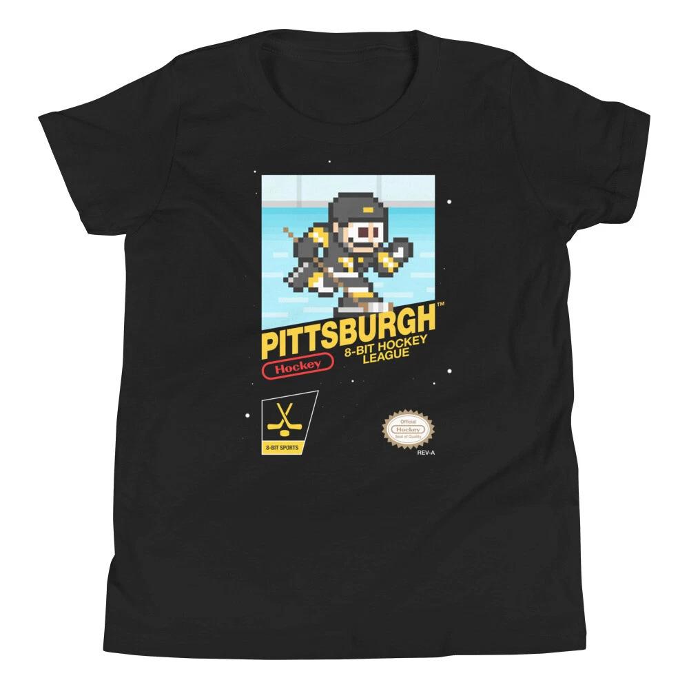Pittsburgh Penguins Hockey Team Jersey 8-bit Nintendo Youth Kid Child T-Shirt 4XL