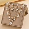 2025 New Design Women's Trendy Leaf Necklace Earrings  Set Suitable For Bridal Wedding Banquet Party Holiday Gift