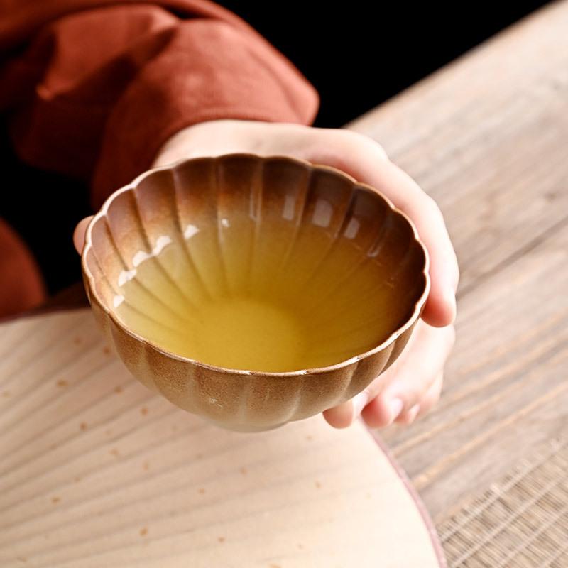 Firewood Glaze Tea Cup Kung Fu Ceramic Master Cup Household Tea Cup Single Cup Personal Exquisite Live Stream Accompanying Gift
