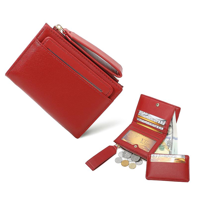 New Design Women'S Short Wallet With 8 Card Slots & Zipper Coin Pocket - Blocking Multi-Function Purse
