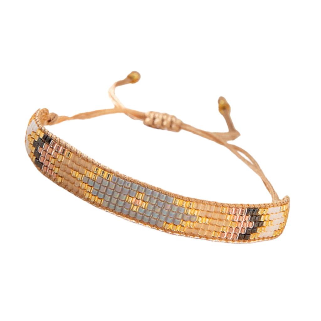 User Friendly Bohemian Inspired Woven Bracelet Colorful Glass Beads Design for All Day Comfort Sensitive Skin Safe Material