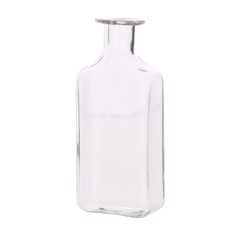 Puppenhaus Miniatur Klarglas Bonbonglas Mini Kaffeebohnen Aufbewahrungsflasche Quaderförmige Blumenvase Modell Küchendekor Spielzeug