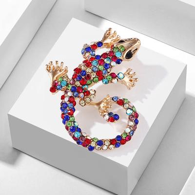 Fashion Versatile Vintage, Cute Diamond Lizard Cardigan Clothing Brooch Accessories