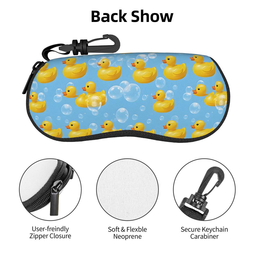 cute cartoon yellow duck Glasses Case Girl Boy Printing Zipper  Eyewear Storage Box Anti-Pressure Eye Contacts Case