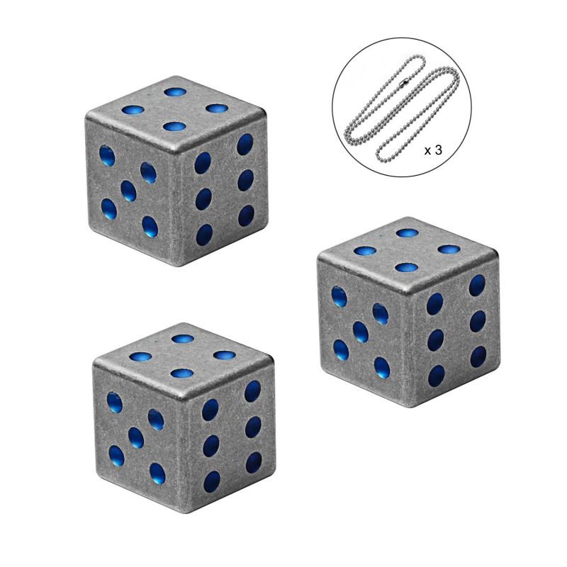 1 Stück/3 Stück Titanlegierung Würfel Tragbarer Schlüsselanhänger Loch mit Halskette Spiel Würfel Sechsseitig Für Party Geschenk