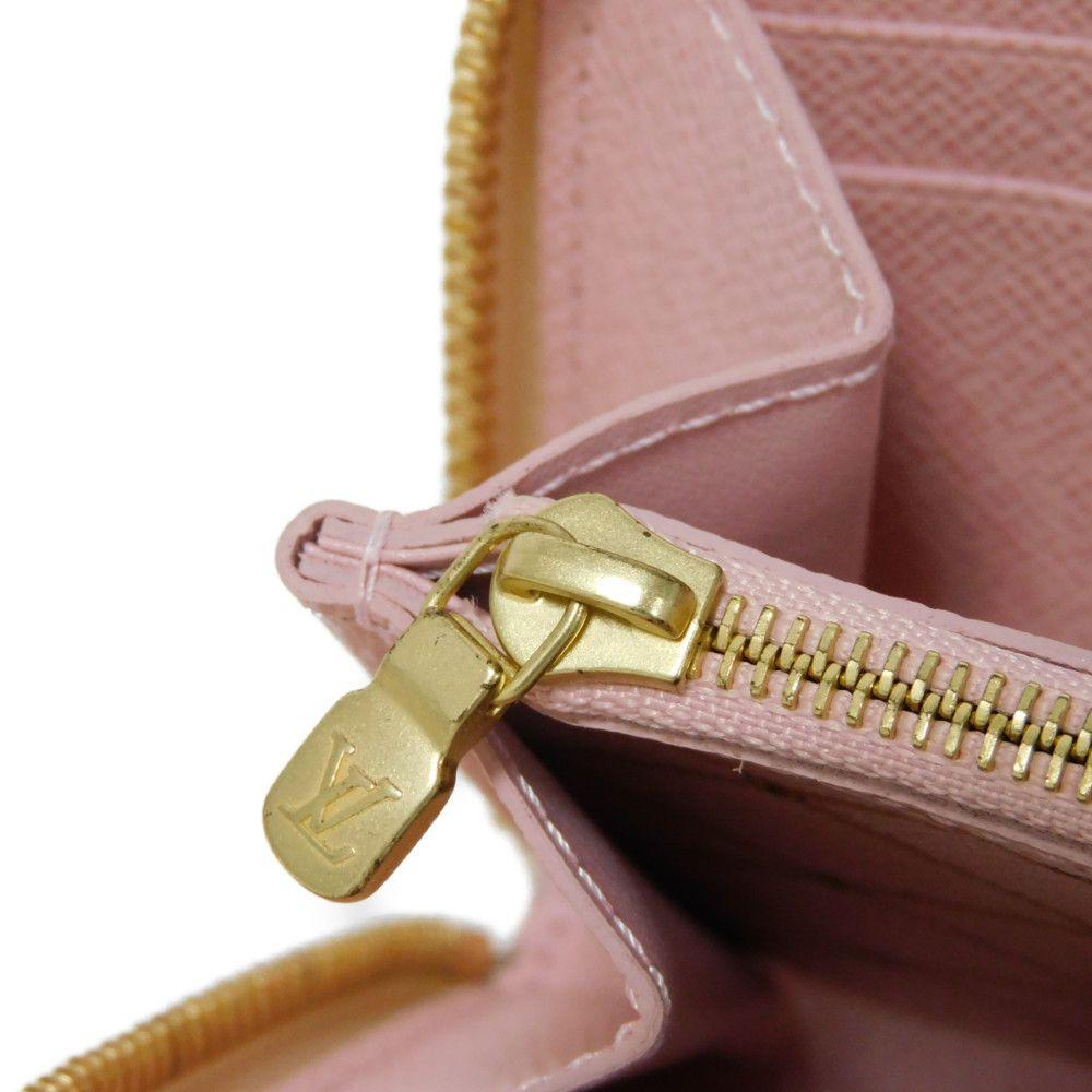 Used 12564 Portefeiulle Clemence N60109 7940 LV logo trompe l'oeil Damier As summer trunk Rose Ballerine Ladies from
