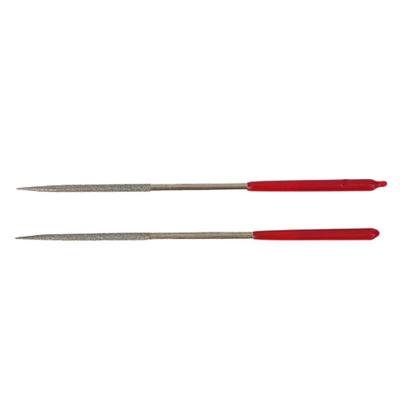 Industrielle Diamantfeilen Silberfarben + Rot 2 Stück 3 x 140 mm