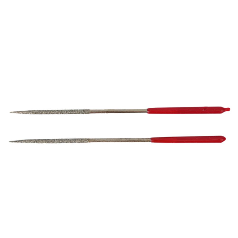 Industrial Diamond Files Silver Tone + Red 2 Pcs 3 X 140 Mm