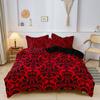 3Pcs Red Textured High-Definition Print Bedding Set Included 1 Duvet Cover & 2 Pillowcases For All-Season Home Dorm Decor