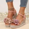 Fashion Sandals for Women Designer Flower Decorated Sandal Fashion Casual Sandals Women's Wedges Heel Platform Sandal Sandalias De Mujer