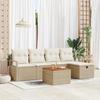 vidaXL 6-Piece Garden Sofa Set with Beige Cushions Poly Rattan 3359533