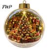 Christmas Theme Hanging Charms Tree Crystal Ball Pendant with LED Light, Built-in Christmas-themed Durable Acrylic Holiday Pendants Pattern