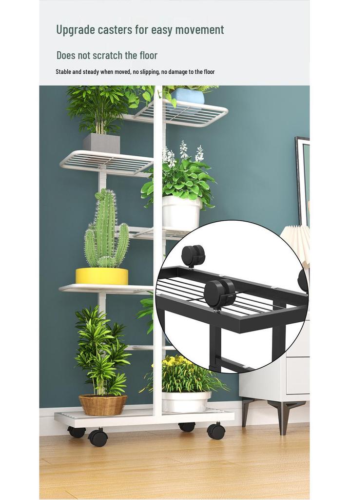 Wrought Iron Multi-layer Flower Stand Shelf for Indoor and Balcony Plant Display