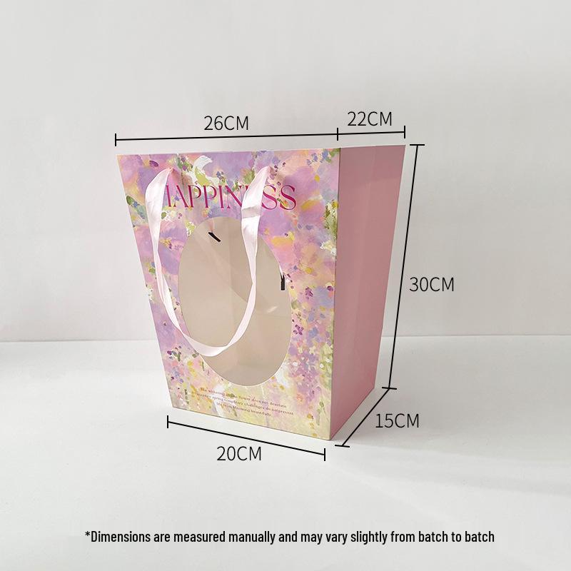 Xin Sheng Influencer Original Oil Painting Window Bag for Fresh Flower Arrangements and DIY Floral Art.